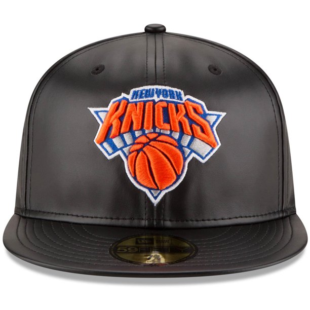New York Knicks - NBA Faux Leather 59Fifty Fitted Snapback Hat, New Era