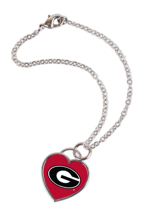 Georgia Bulldogs Bracelet with 3D Heart