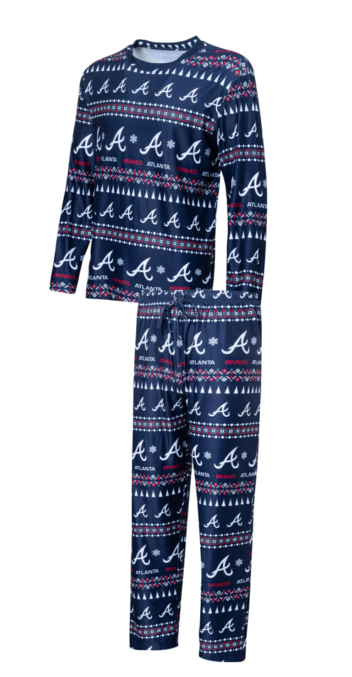Atlanta Braves - Flurry Ladies & Men's' Aop Knit Top & Pant Pajama Set