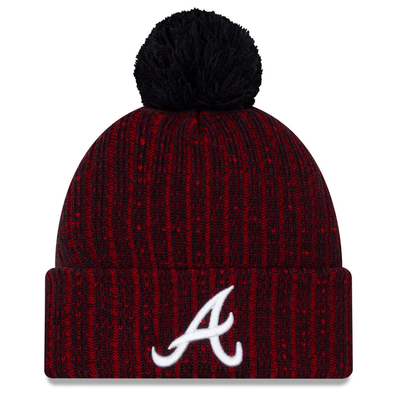 Men's Atlanta Braves Navy Color Twist Cuffed Knit Hat with Pom