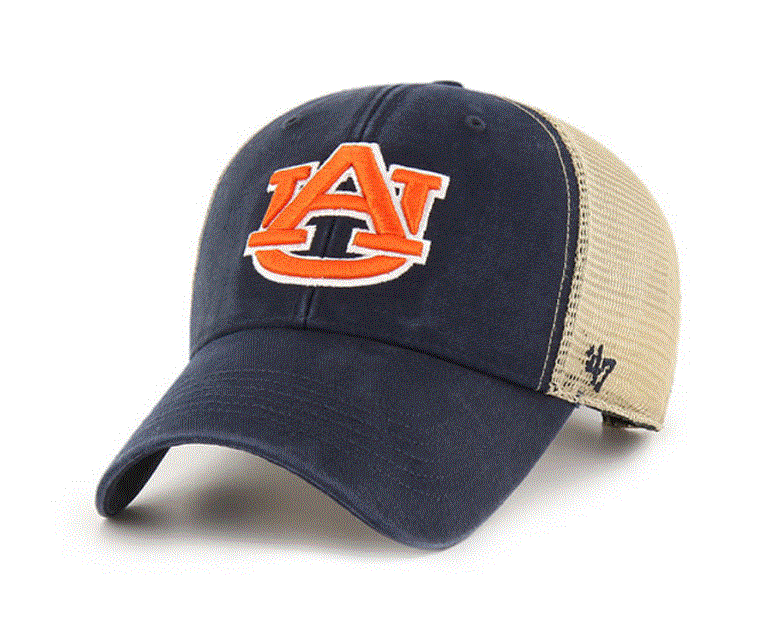 Auburn Tigers - Navy Flags Wash MVP Hat, 47 Brand