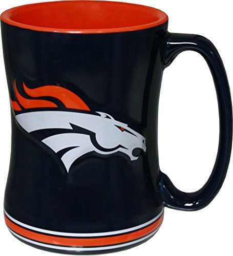 Denver Broncos 15 Ounce Sculpted Logo Relief Coffee Mug