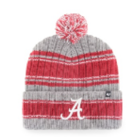 Alabama Crimson Tide - Dark Gray Rexford Cuff Knit with Pom