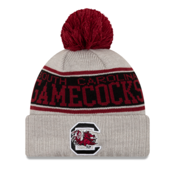 South Carolina Gamecocks - Knitstripe A3 Cuff Knit with Pom, New Era