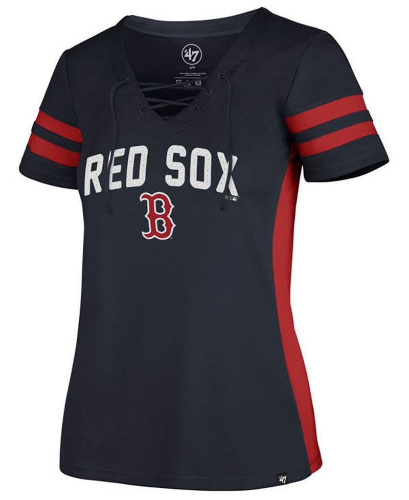 Boston Red Sox Turnover V-Neck  Women's  T-Shirt 