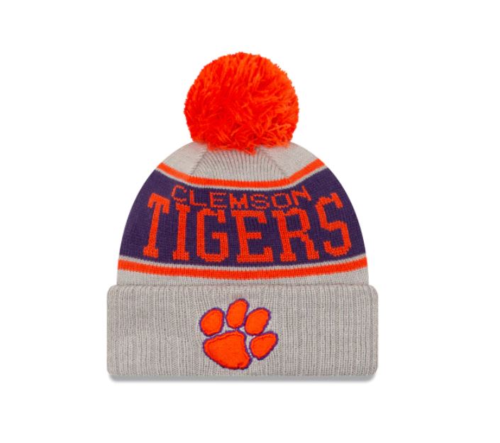 Clemson Tigers - Knit Stripe Knit Hat, New Era