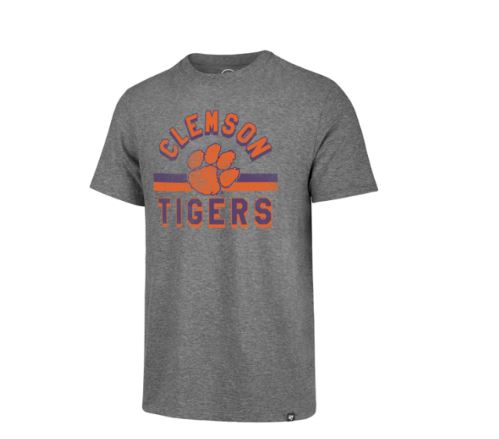 Clemson Tigers Vintage Grey Team Stripe Match T-shirt