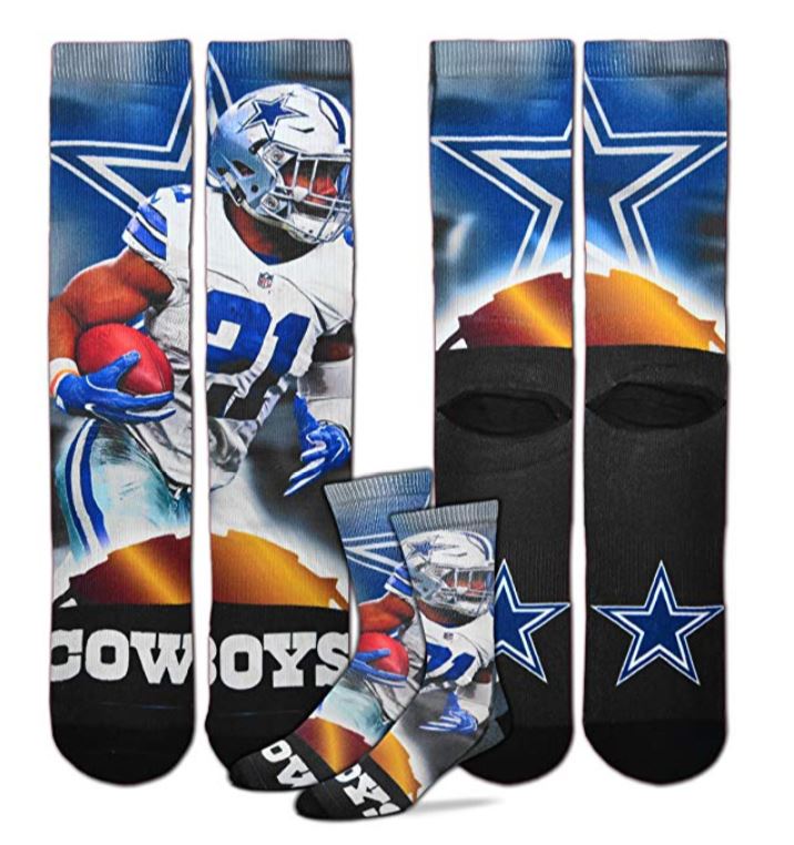 Dallas Cowboys Ezekiel Elliott City Star Player Sock  One Pair