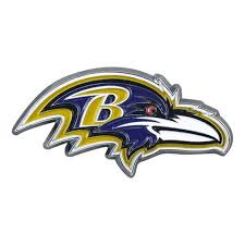 Baltimore Ravens - Logo 3" x 3.2" Metal Auto Emblem