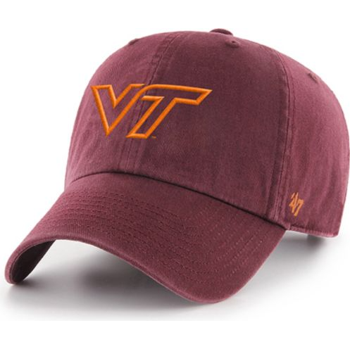Virginia Tech Hookies - Dark Maroon Clean Up Hat, 47 Brand