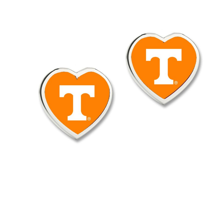 Tennessee Volunteers Earrings with 3D Heart