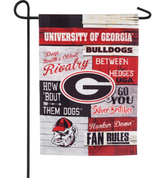 Georgia Bulldogs - Linen Fan Rules Garden Flag