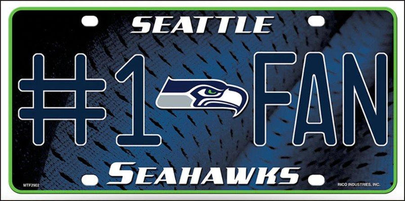 Seattle Seahawks - NFL Rico Industries Metal License Plate Tag
