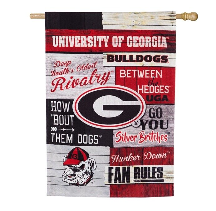 Georgia Bulldogs - Fan Rules 28" x 44'' Double-Sided House Flag