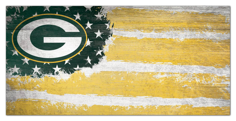 Green Bay Packers - Flag Wood Sign