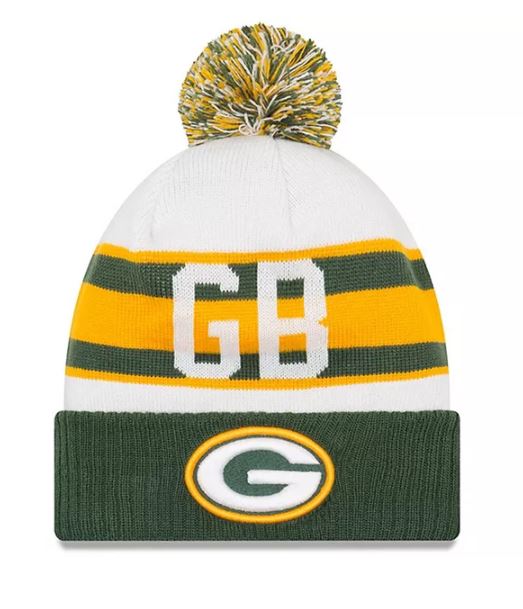 Green Bay Packers - Retro Cuffed Knit Hat with Pom, New Era