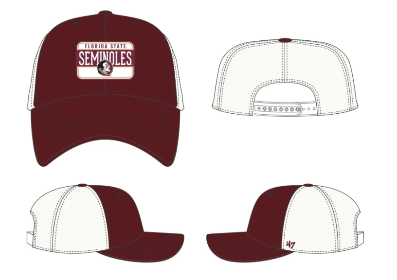 Florida State Seminoles Dark Maroon Fluid Two tone 47 Clean Up Hat