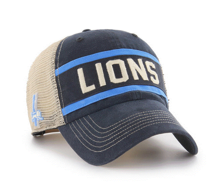Detroit Lions - Legacy Vintage Black Juncture Clean Up Hat, 47 Brand