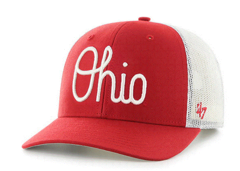 Ohio State Buckeyes - Vintage Script Trucker Hat, 47 Brand
