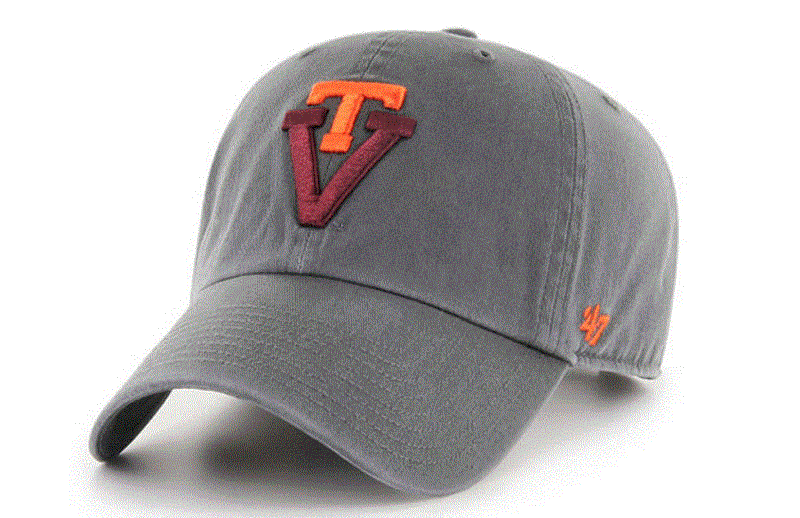 Virginia Tech Hokies - Vin Charcoal Clean Up Hat, 47 Brand