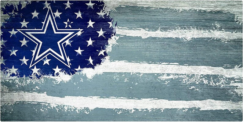 Dallas Cowboys - Flag Wood Sign
