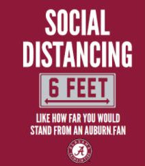 Alabama Crimson Tide Social Distancing Fan T-shirt