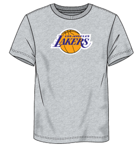 Los Angeles Lakers - Primary Logo 4-VD Gray T-Shirt