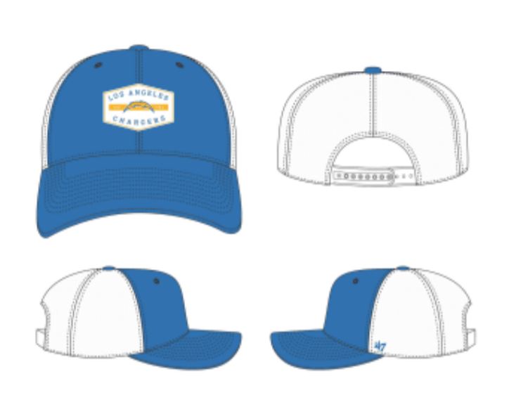 Los Angeles Chargers - Blue Raz Convoy Trucker Hat, 47 Brand