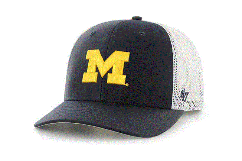 Michigan Wolverines - Navy Trucker Hat, 47 Brand