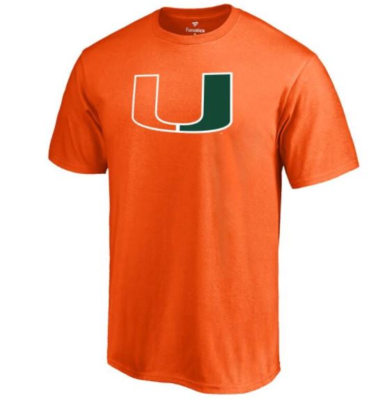 Miami Hurricanes - Primary Logo Orange Short Sleeve T-Shirt