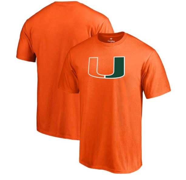 Miami Hurricanes - Primary Logo Orange Short Sleeve T-Shirt