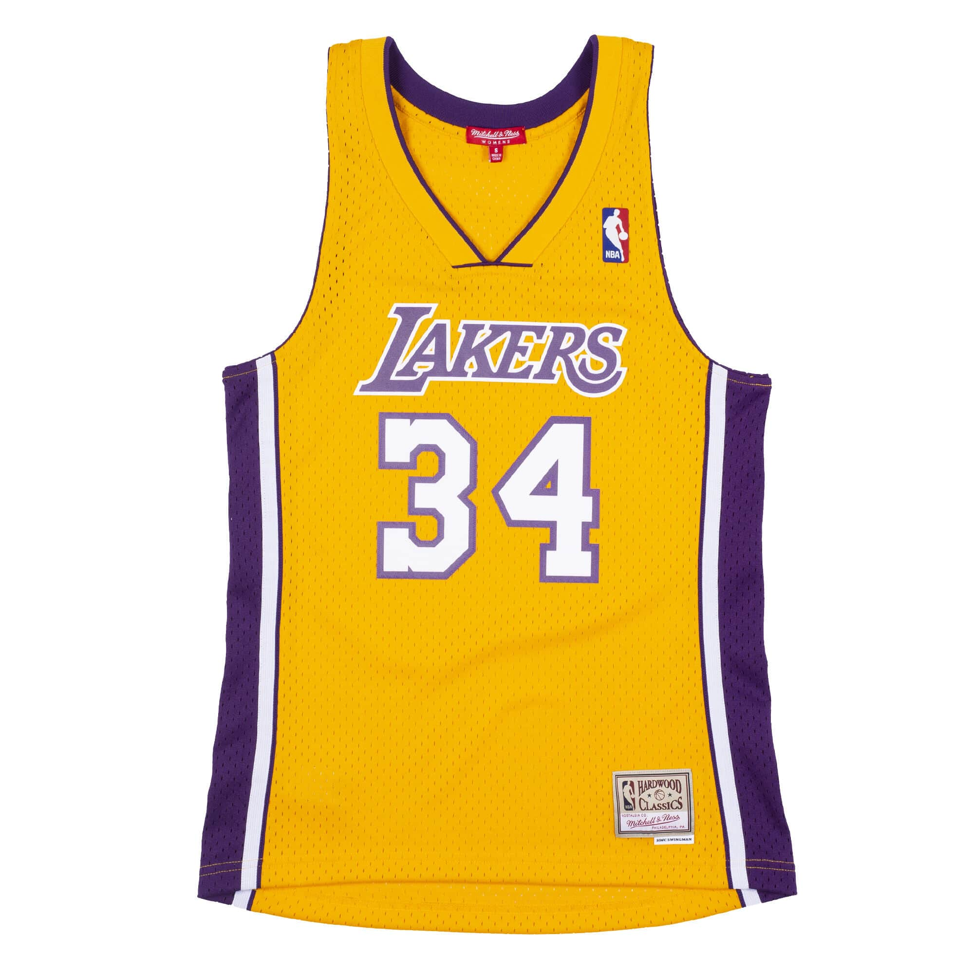 Los Angeles Lakers - NBA Women's Swingman Shaquille O'Neal 99' Yellow Jersey