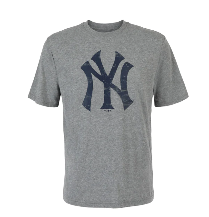 New York Yankees - Evergreen Tri Blend Athletic Gray T-Shirt