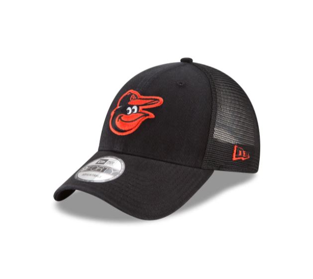 Baltimore Orioles - 9Forty Black Trucker Hat, New Era