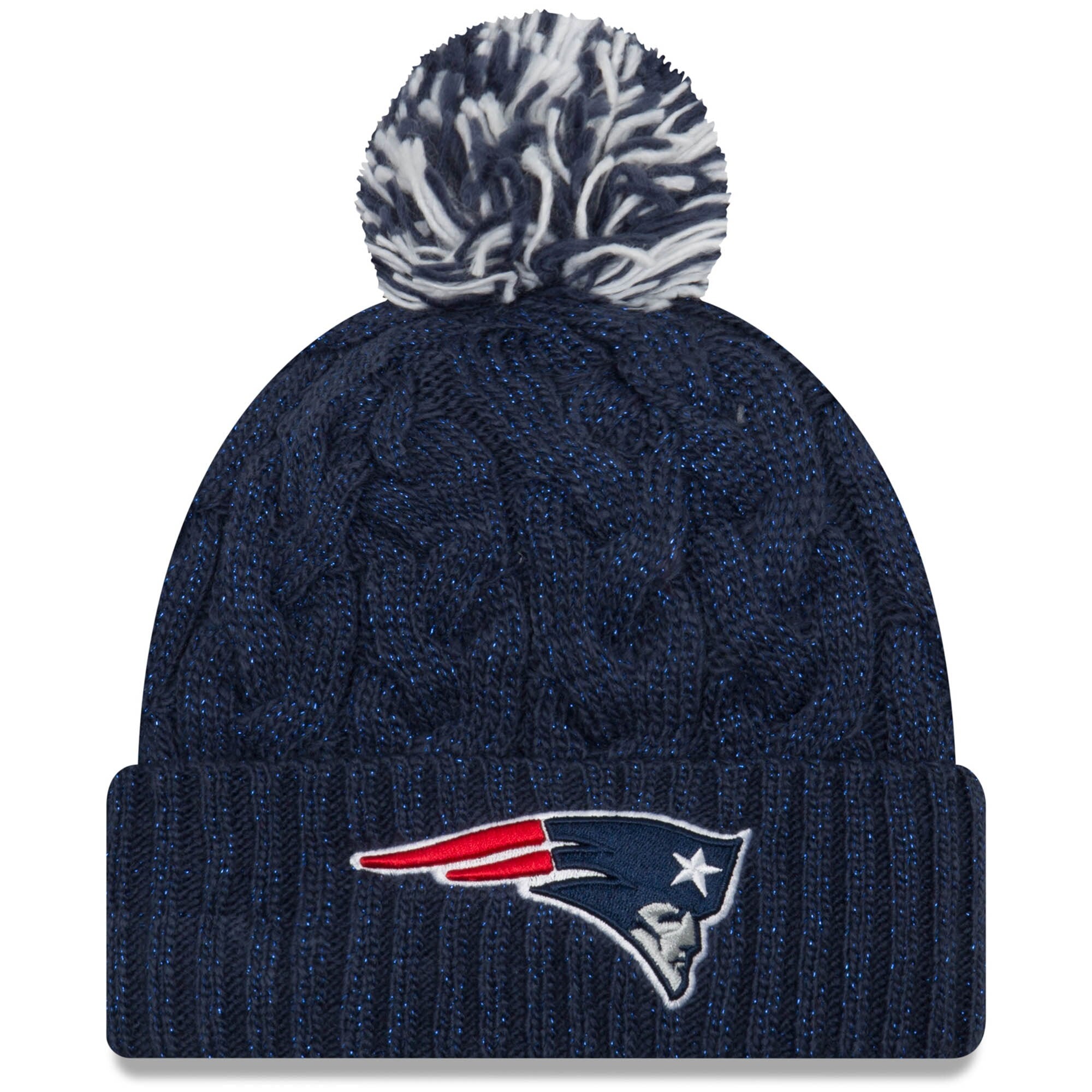 New England Patriots  Navy Cozy Cable Cuffed Knit Hat