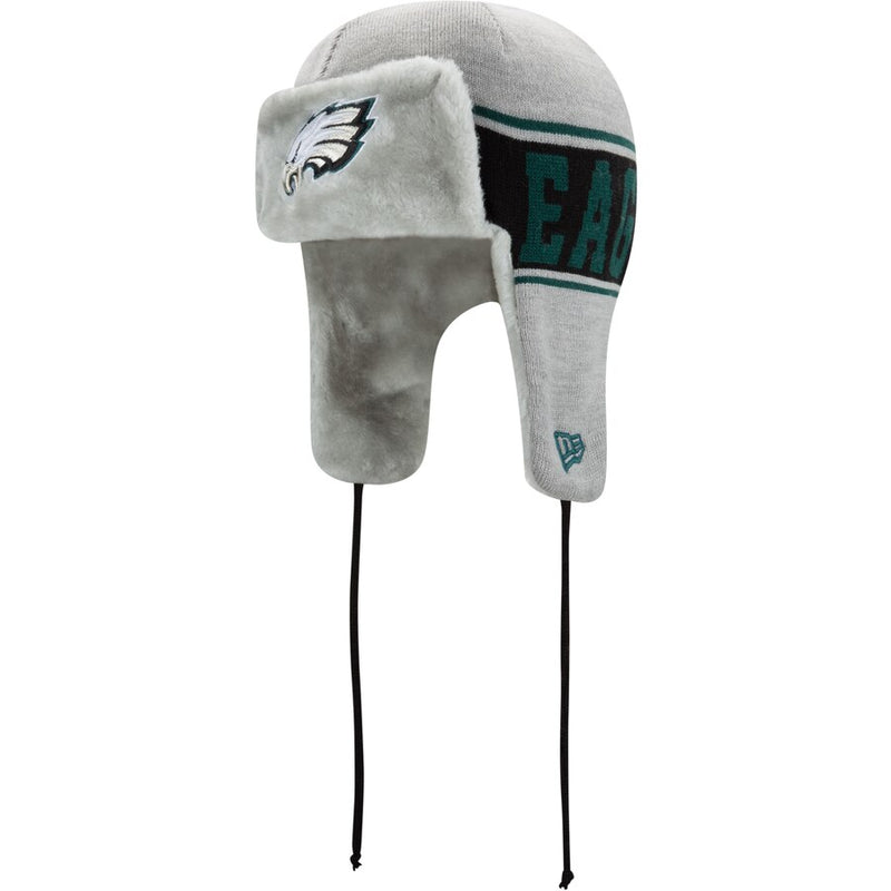 Philadelphia Eagles Stripe Trapper Knit Hat - Gray
