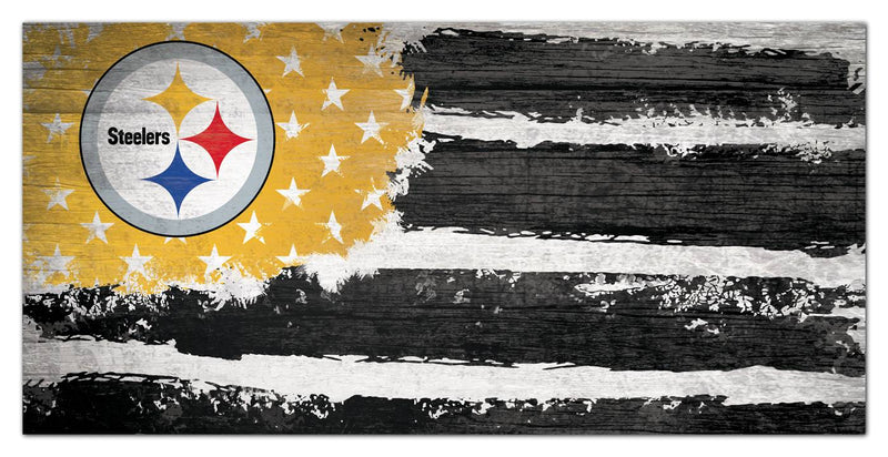 Pittsburgh Steelers - Flag Wood Sign