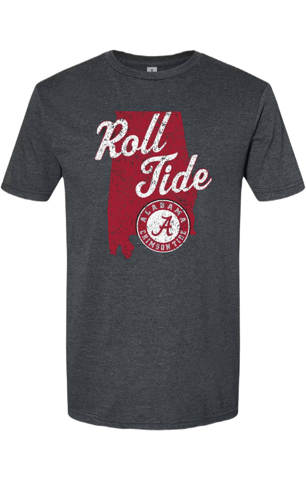 Alabama Crimson Tide - Roll Tide Garment Colors Grey T-Shirt
