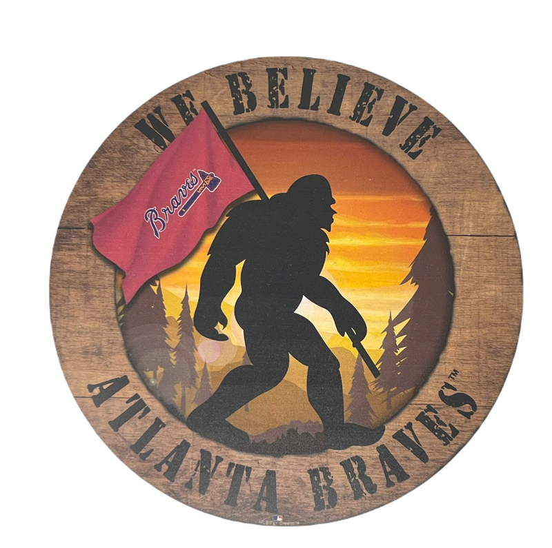 Atlanta Braves - We Believe Bigfoot Circle Sign 12'' Wall Frame