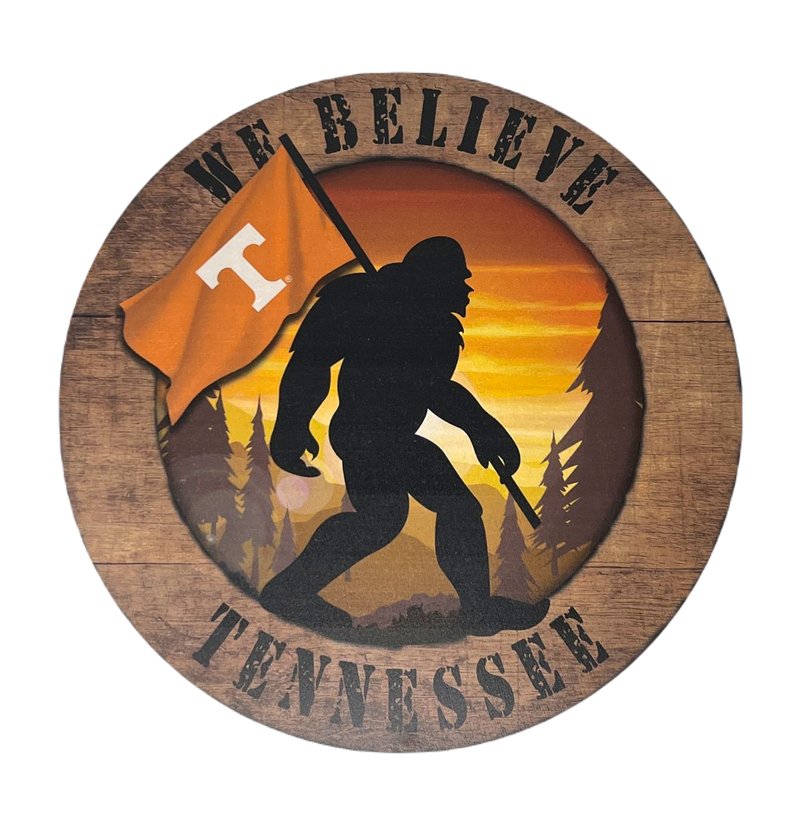 Tennessee Volunteers - We Believe Bigfoot Circle Sign 12'' Wall Frame