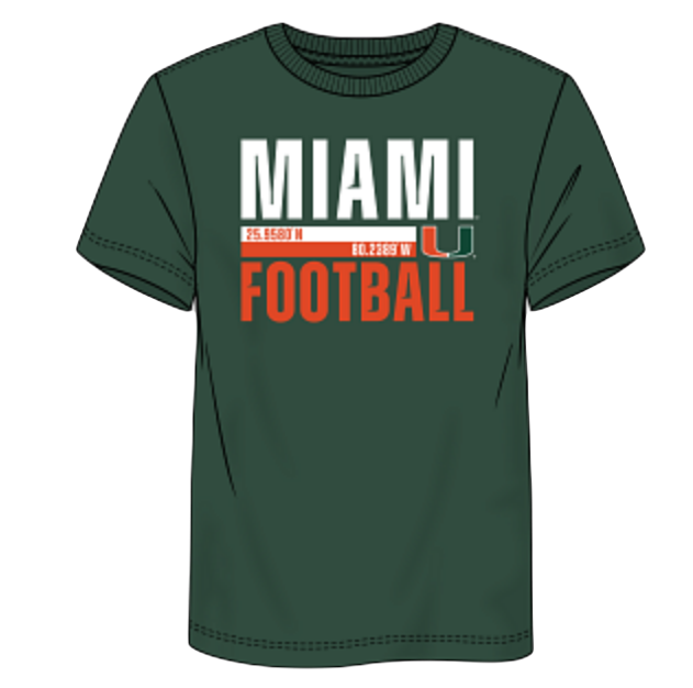 Miami Hurricanes - Iconic Cotton on The Game Dark Green T-Shirt