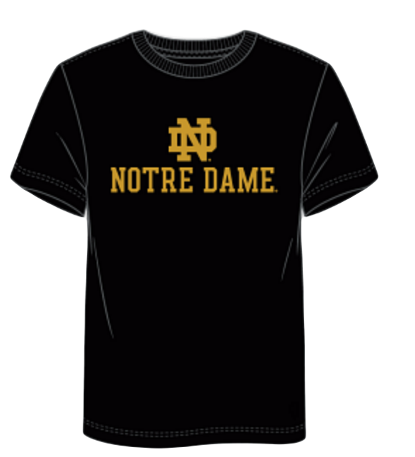 Notre Dame - Team Lockup Cotton Black T-Shirt
