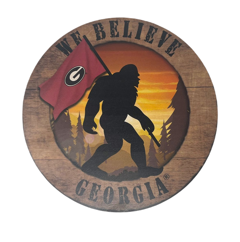 Georgia Bulldogs - We Believe Bigfoot Circle Sign 12'' Wall Frame