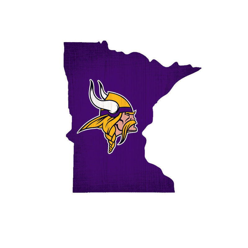 Minnesota Vikings - Logo State Design Wood Sign