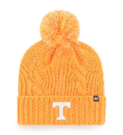 Tennessee Volunteers - Vibrant Orange Bauble Cuff Knit Women's Beanie with Pom, 47 Brand