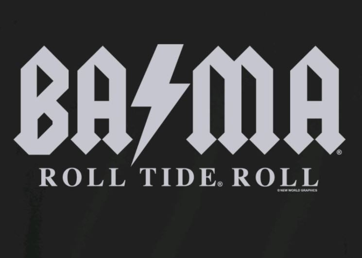 Alabama Crimson Tide - Bama Roll Tide Roll Black T-Shirt