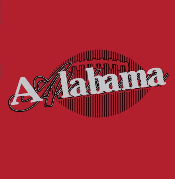 Alabama Crimson Tide - Retro Stripe Ball Cardinal T-Shirt