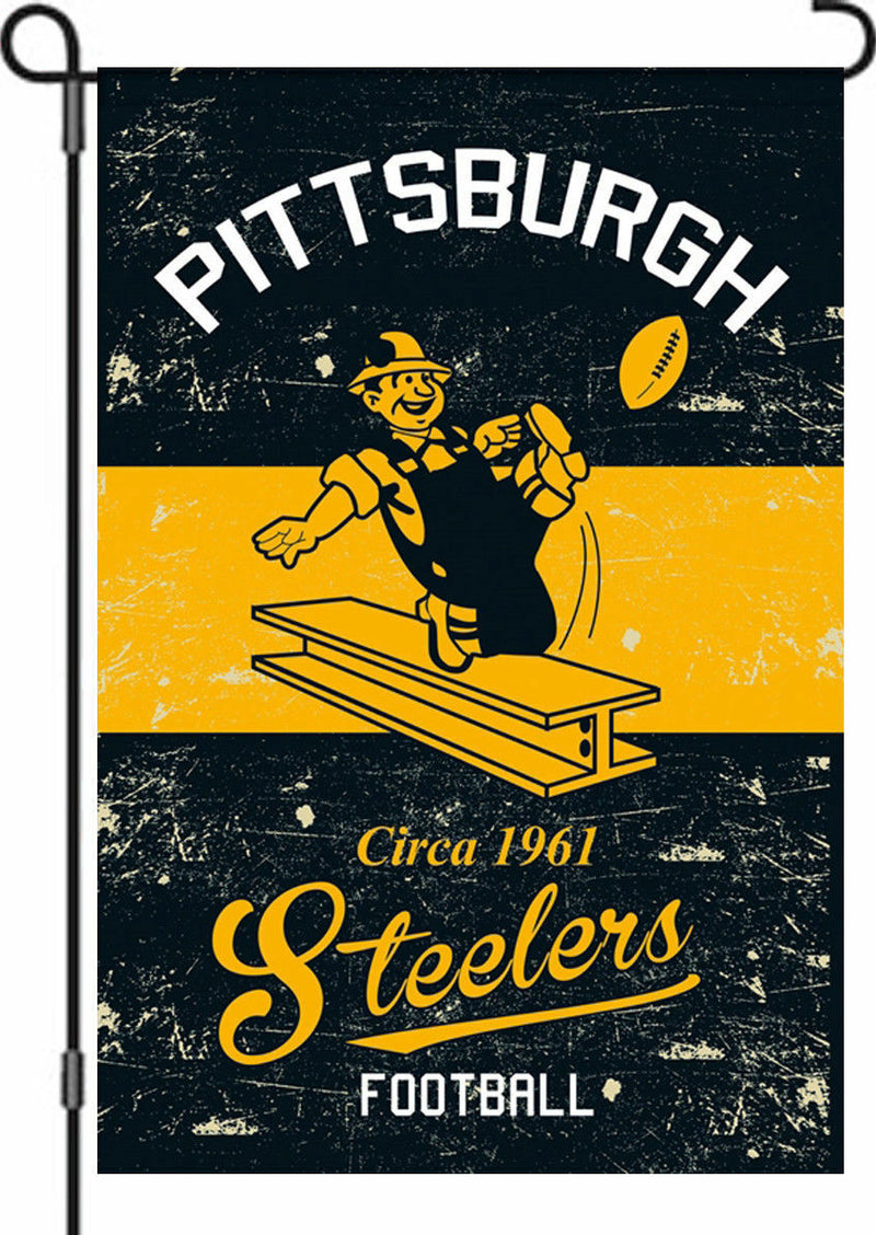Pittsburgh Steelers - Vintage Linen Garden Flag