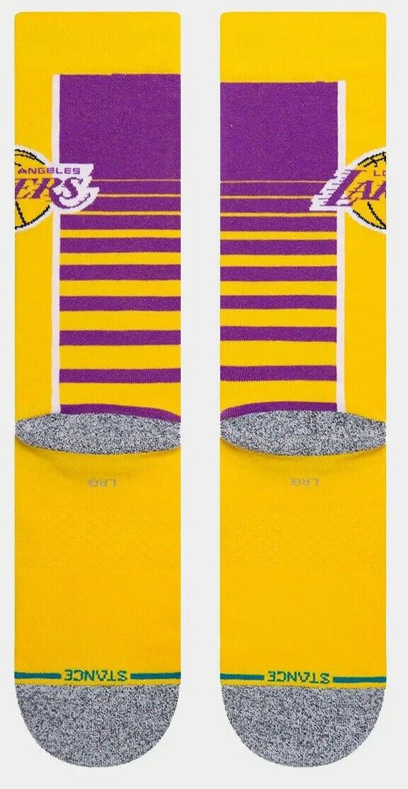 Los Angeles Lakers - LA Stance NBA HWC Hardwood Crew Socks Large