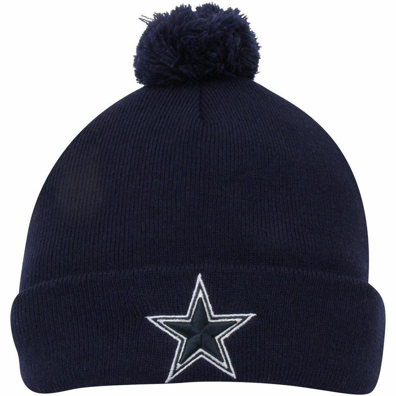 Dallas Cowboys Basic Cuffed Pom Knit Hat Beanie - Navy